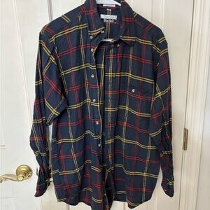Vintage Stanley Blacker Classic Navy Plaid Button-Down Shirt